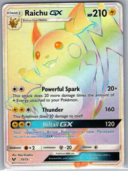 Raichu GX 75/73 Shining Legends - Pokemon Card - LP - Image 1