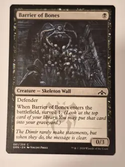 Barrier of Bones - Guilds of Ravnica - Magic the Gathering MTG Nice! - Image 1