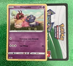 Pokemon card & code Galarian Slowpoke SWSH126 Black Star Promo Holo SWIRL - Image 1