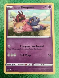 Pokemon card & code Galarian Slowpoke SWSH126 Black Star Promo Holo SWIRL - Image 2