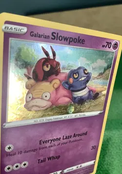 Pokemon card & code Galarian Slowpoke SWSH126 Black Star Promo Holo SWIRL - Image 5