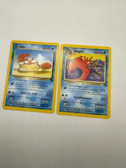 Pokemon Karte TCG Kingler 38+51/62 Fossil No Holo Rare Vintage WOTC LP DE - Image 2