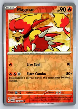 MAGMAR 126/165 COMMON 151 POKEMON REVERSE HOLO NM - Image 1