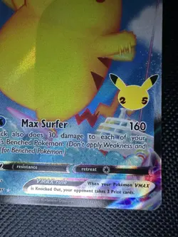 Pokemon TCG Surfing Pikachu Vmax Celebrations 009/025 Holo Ultra Rare - Image 5