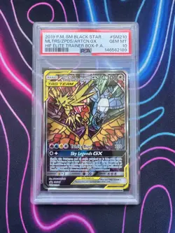 Moltres & Zapdos & Articuno GX SM210 PSA 10 Holo Promo Pokemon Card - Image 1