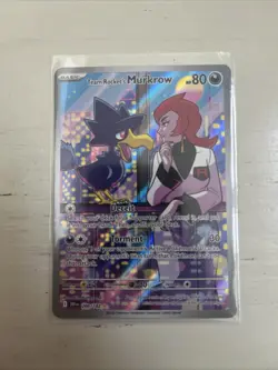 Pokemon TCG Destined Rivals Team Rockets Murkrow Card 200/182 IR Mint - Image 1