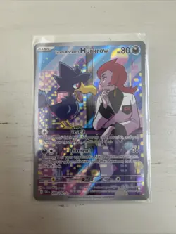 Pokemon TCG Destined Rivals Team Rockets Murkrow Card 200/182 IR Mint - Image 2