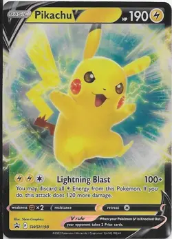 Pikachu V SWSH198 SWSH: Sword & Shield Promo Cards Holo NM - Image 1