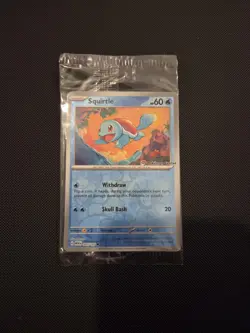 Pokemon Center Stamped Promo 2023 Squirtle 151 Reverse Holo Card #007/165 Sealed - Image 1