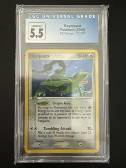 Rayquaza EX Deoxys 22/107 Rare Pokemon Card CGC 5.5 - Image 1