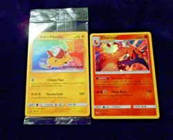 Ash's Pikachu Sm108 Sealed Movie Promo & Charizard Holo 3/70 Pokemon Card Lot LP - Image 4