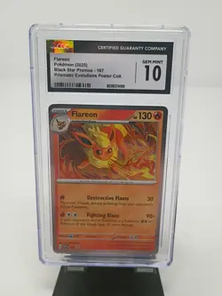 Flareon Pokemon 2025 Black Star Promo 167 Prismatic Evolutions CGC 10 GEM MINT - Image 1