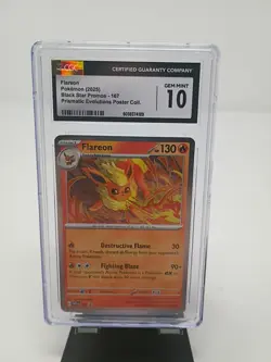 Flareon Pokemon 2025 Black Star Promo 167 Prismatic Evolutions CGC 10 GEM MINT - Image 3