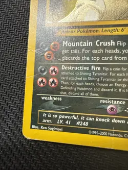 Pokemon TCG Shining Tyranitar 113/105 Neo Destiny Holo HP/DMG - Image 5