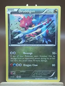 Pokemon HP Druddigon 70/106 Flashfire Holo Rare 2014 - Image 1