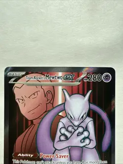 2025 | Pokemon | Team Rocket’s Mewtwo EX #213/182 | Full Art | Rare | Near Mint - Image 2