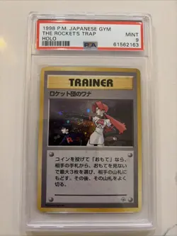 1998 POKEMON JPN GYM THE ROCKET'S TRAP-HOLO PSA 9 - Image 1