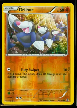Pokemon DRILBUR 89/160 - XY Primal Clash Rev Holo - MINT - Image 1