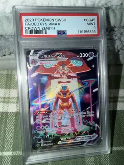 POKEMON DEOXYS VMAX CROWN ZENITH FULL ART #GG45 PSA MINT 9 - Image 1