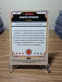 Darryn Peterson 2025 Topps Chrome McDonald’s All American Red Raywave /125 #50 - Image 2