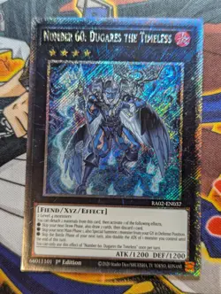 Number 60: Dugares the Timeless RA02-EN037 Platinum Secret Rare Yugioh VLP/LP - Image 1