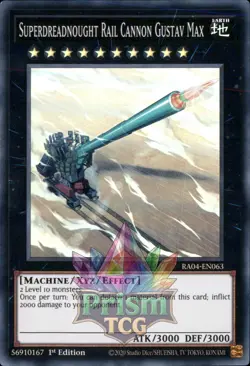 1st ed Superdreadnought Rail Cannon Gustav Max super rare RA04-EN063 Yugioh - Image 1