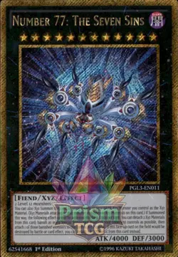 1st ed Number 77: The Seven Sins gold secret rare PGL3-EN011 Yugioh - Image 1