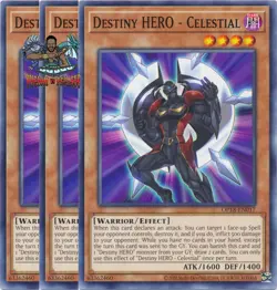 Yugioh! 3x Destiny HERO - Celestial OP18-EN017 Common NM - Image 1