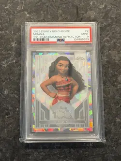 2023 Topps Chrome Disney 100 Moana Year Diamond Refractor #/100 PSA 9 - Image 1