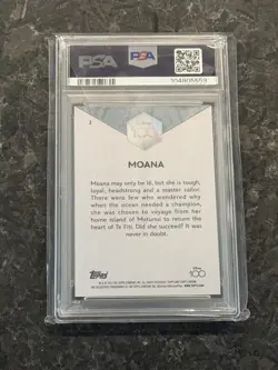 2023 Topps Chrome Disney 100 Moana Year Diamond Refractor #/100 PSA 9 - Image 2