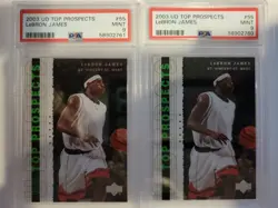 2003 - 2004 Upper Deck Lebron James #55 ROOKIE CARDS PSA 9 - Image 1