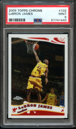 2005 Topps Chrome LeBron James #102 Basketball PSA 9 - Image 1