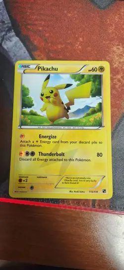 Pokemon Pikachu TCG Secret Rare Holo Card 115/114 Black and White - Image 1