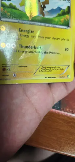 Pokemon Pikachu TCG Secret Rare Holo Card 115/114 Black and White - Image 3