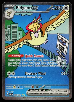 Pidgeot ex 225/197 Holo Special Illustration Rare Obsidian Flames Pokemon Card - Image 1