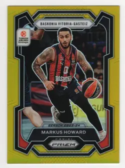 2023-24 Panini Prizm Euroleague #71 Markus Howard, Baskonia Gold Prizms – /10 - Image 1