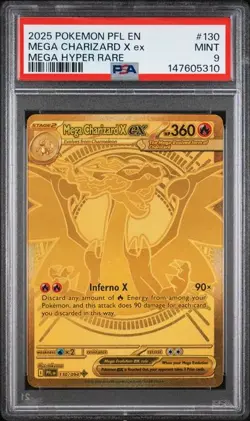 MEGA CHARIZARD X EX Phantasmal Flames Mega Hyper Rare #130 PSA 9 Pokemon - Image 1