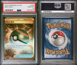 Pokemon TCG Nest Ball Scarlet & Violet Trainer Gold Hyper Rare 255/198 PSA 10 - Image 1