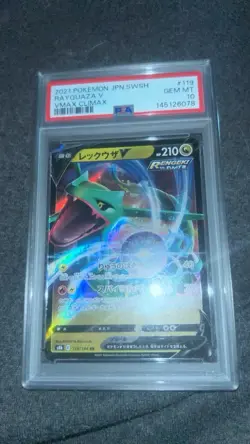 Pokemon Rayquaza V 119/184 S8b Vmax Climax Full Art Holo Double Rare PSA 10 - Image 1