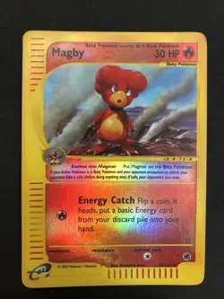 Pokemon Magby 52/165 Expedition Rare Reverse Holo ENG Vintage Cards - Image 1