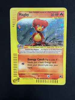 Pokemon Magby 17/165 Expedition Rare Holo Unlimited Wizards ENG Vintage Cards - Image 1