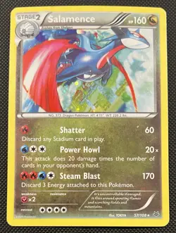 2015 Pokemon Salamence Cosmos Holo 57/108 Roaring Skies Blister Exclusive DMG - Image 1