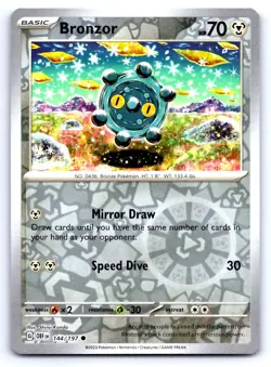 Pokemon Bronzor Obsidian Flames OBF COMMON REVERSE HOLO 144/197 Kanda NM - Image 1