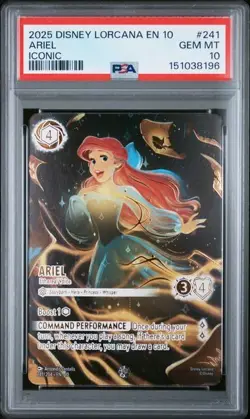PSA 10 GEM Ariel Ethereal Voice ICONIC 241 Disney Lorcana Whispers in the Well - Image 1