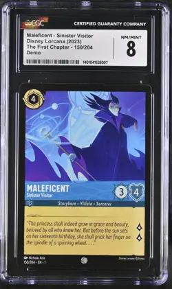 2023 Disney Lorcana DEMO 150/204 Maleficent - Sinister Visitor CGC 8 NM/Mint - Image 1