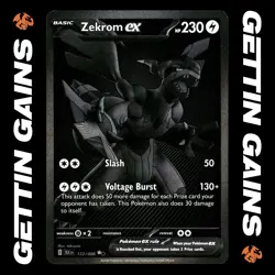 Zekrom ex - 172/086 - BWR - Black Bolt - Pokemon Card - NM/M - Image 1