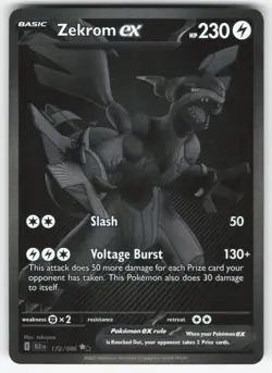 NM Zekrom EX 172/086 Black Bolt BWR Pokemon Card - Image 1