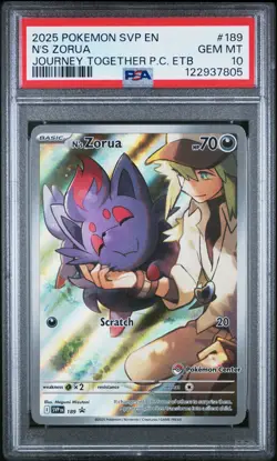 2025 POKEMON SVP EN-SV BLACK STAR PROMO #189 N'S ZORUA PSA 10 - Image 1