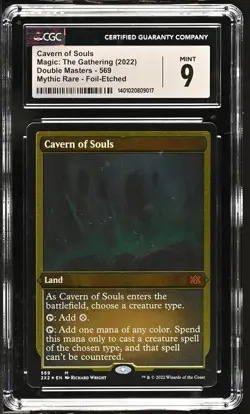 Magic The Gathering Double Masters Mythic Rare Foil-Etched Cavern of Souls CGC 9 - Image 1