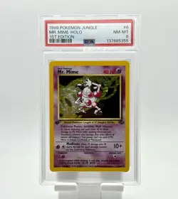 Mr. Mime 6/64 1st Edition Pokemon Jungle Holo PSA 8 Rare Vintage Original 151 - Image 1